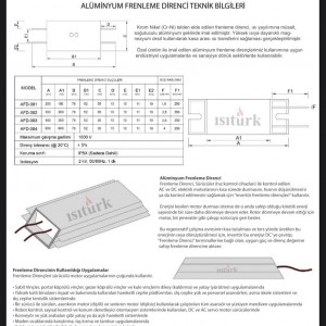 Alüminyum Frenleme Direnci Alüminyum Frenleme Direnci