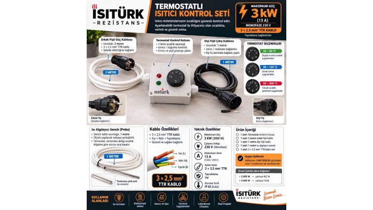 Termostatlı Isıtıcı Kontrol Seti